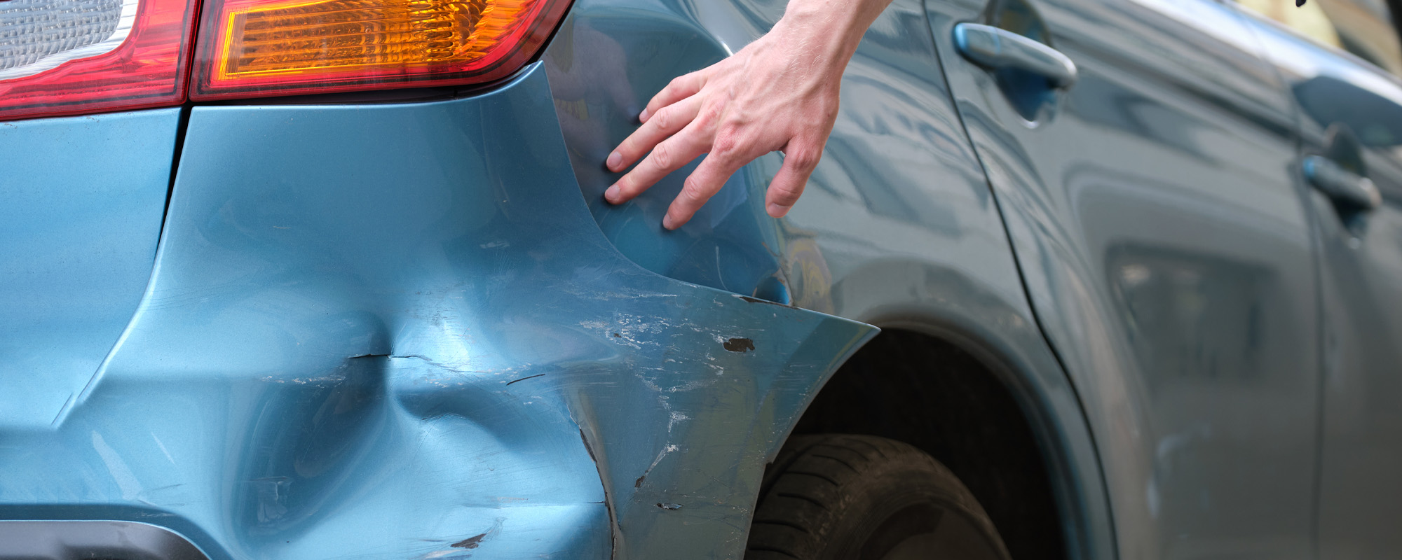 damaged rear of car