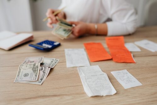 person paying medical bills