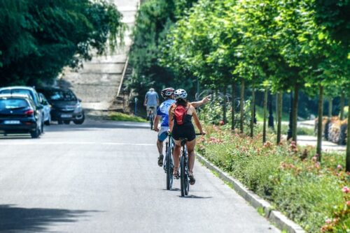 person riding bicycle