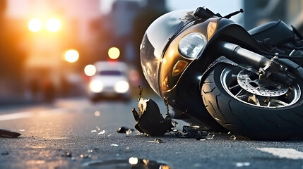 motorcycle accident on road
