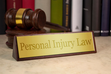 gavel and personal injury law plaque
