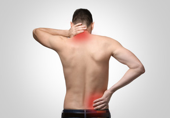 man with back and neck pain