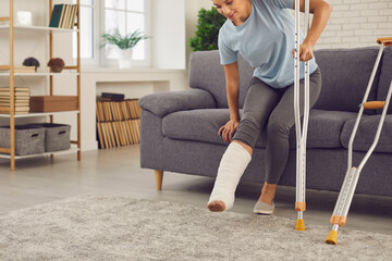 woman with broken leg